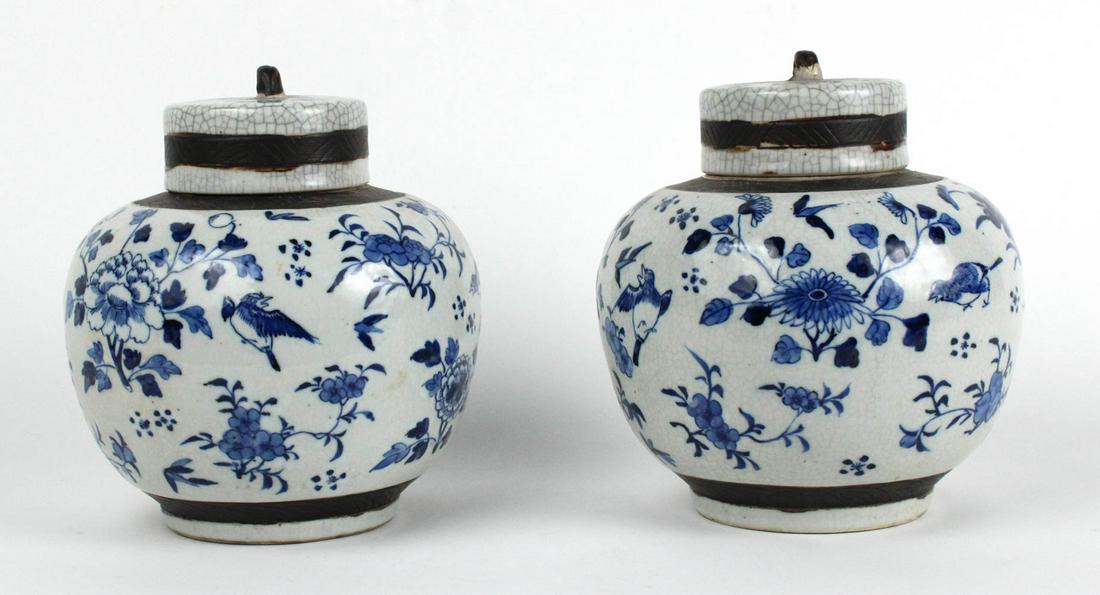 Pair of Chinese Export Blue and White Ginger Jars (1 of 5)