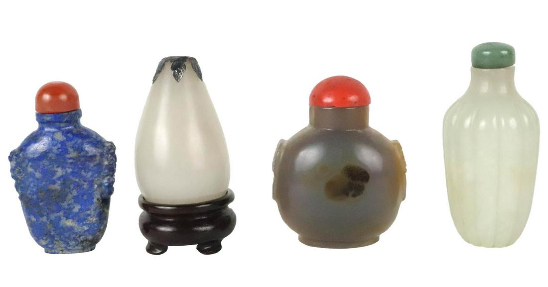 Four Chinese Hardstone Snuff Bottles (1 of 9)
