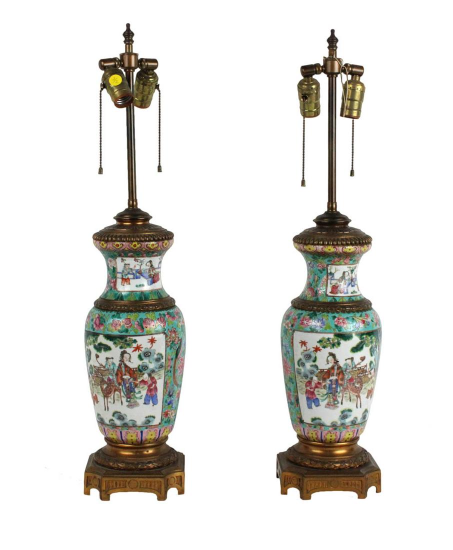 Pair of Chinese Painted Porcelain Vases (1 of 9)