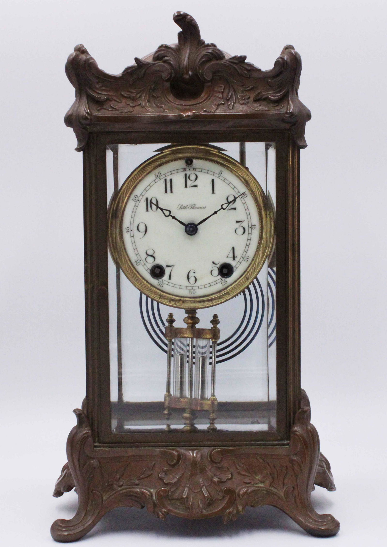 Rococo Style Seth Thomas Metal Mantel Clock (1 of 7)