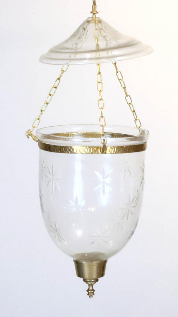 Brass and Etched Glass Bell Jar Lantern (1 of 9)