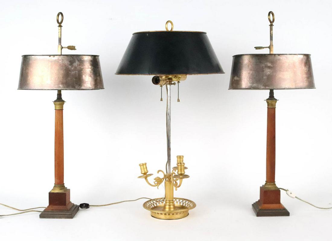 Pair of Ormolu-Mounted Wood Columnar Table Lamps (1 of 15)