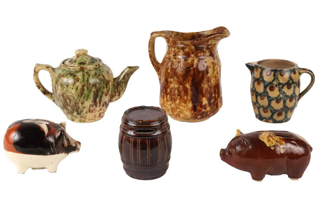 Group of Bennington and Spatterware Pottery (1 of 13)