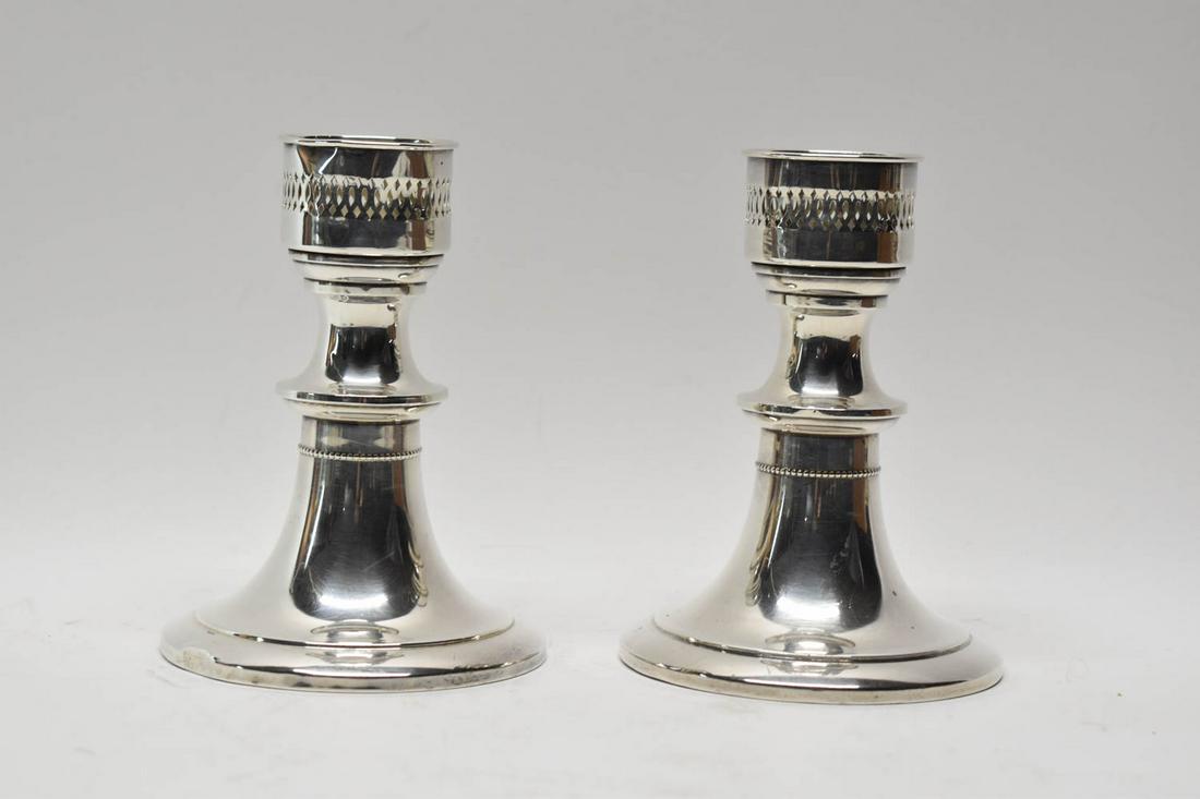 Pair Gorham Sterling Silver Weighted Candlesticks (1 of 4)