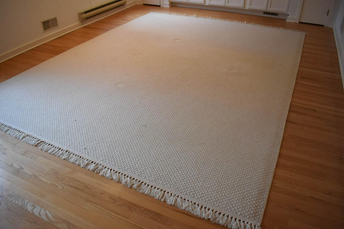 Contemporary Modern Braided Style Rug: Contemporary Modern Braided Style Rug. Used condition, minor stains. 13' 4" x 9'