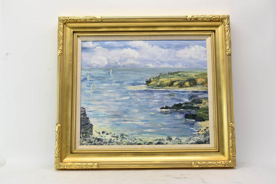 R. M. Sussex Oil on Canvas Hawaiian Shoreline (1 of 10)
