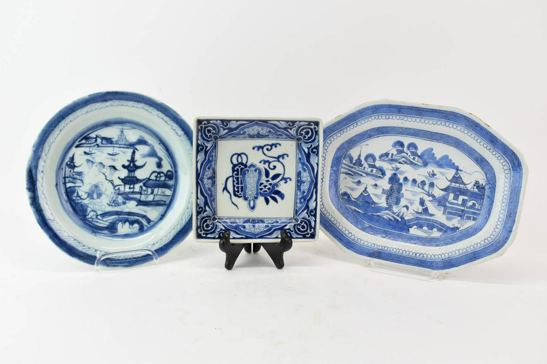 Three Canton Blue and White Serving Pieces (1 of 16)