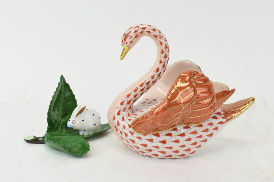 Herend Porcelain Hand Painted Swan (1 of 8)