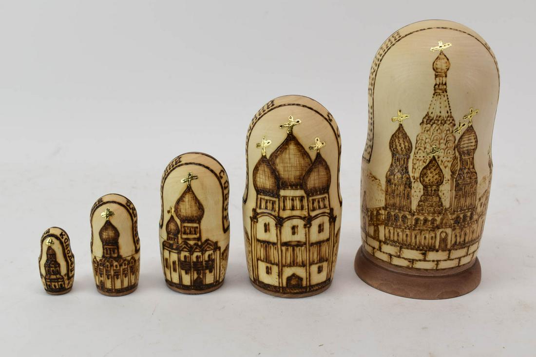 Set of Russian Moscow Nesting Dolls (1 of 3)