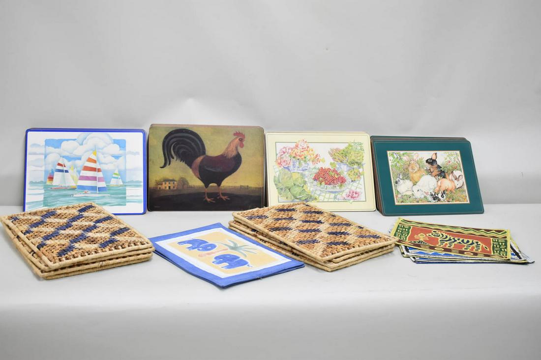 Group of Assorted Placemats: Group of Assorted Placemats Used condition, wear, worn