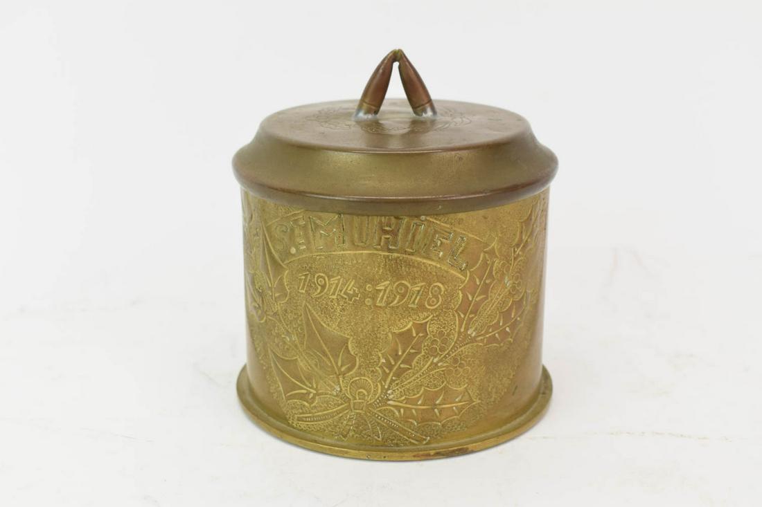 World War I Artillery Shell Trench Art Lidded Jar (1 of 5)