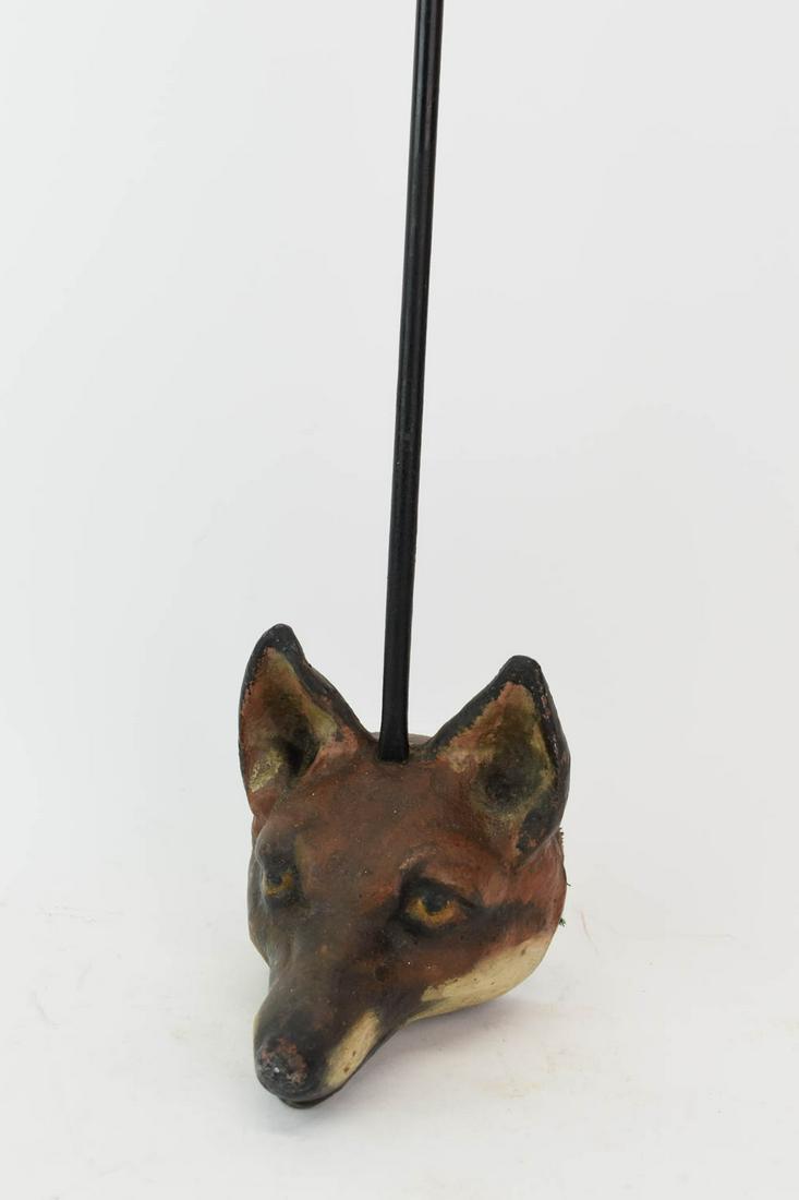 Vintage Iron Fox Mask Door Stop: Vintage Iron Fox Mask Door Stop. Used condition. 24"h x 5"w x 6"d