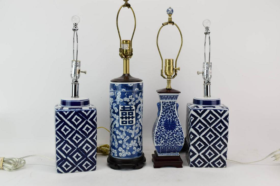 Four Blue and White Lamps (1 of 8)