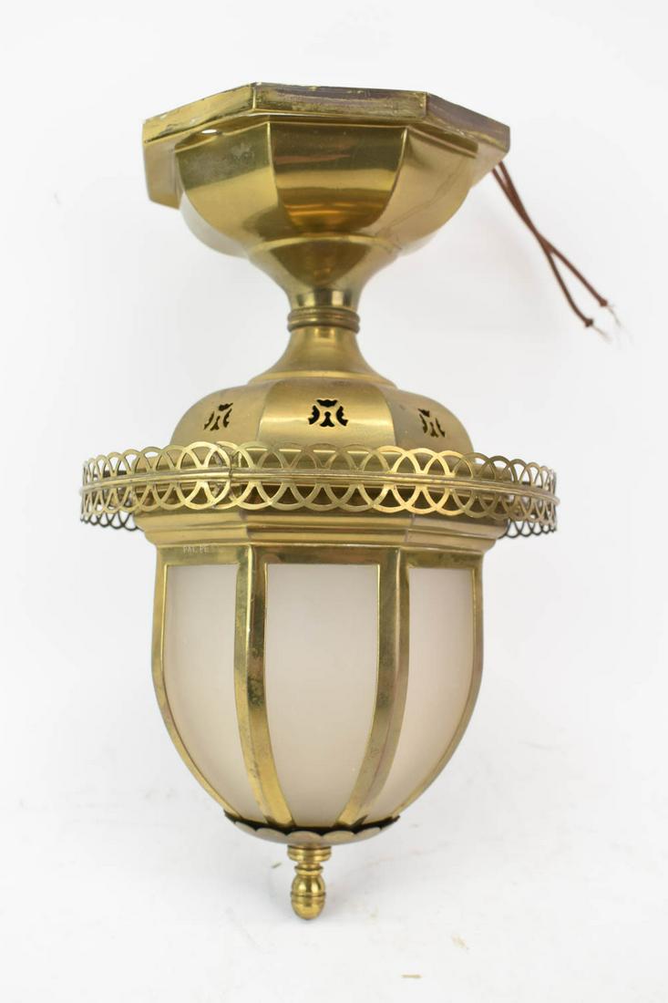 Brass and Glass Pendant Ceiling Fixture (1 of 4)