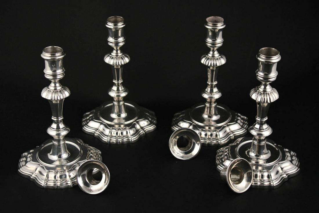 Four Gould Sterling Silver Baluster Candlesticks (1 of 9)