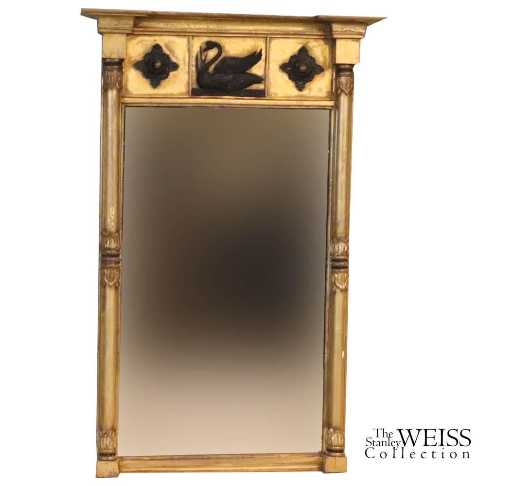 Classical Giltwood Mirror with Swan Carving (1 of 9)
