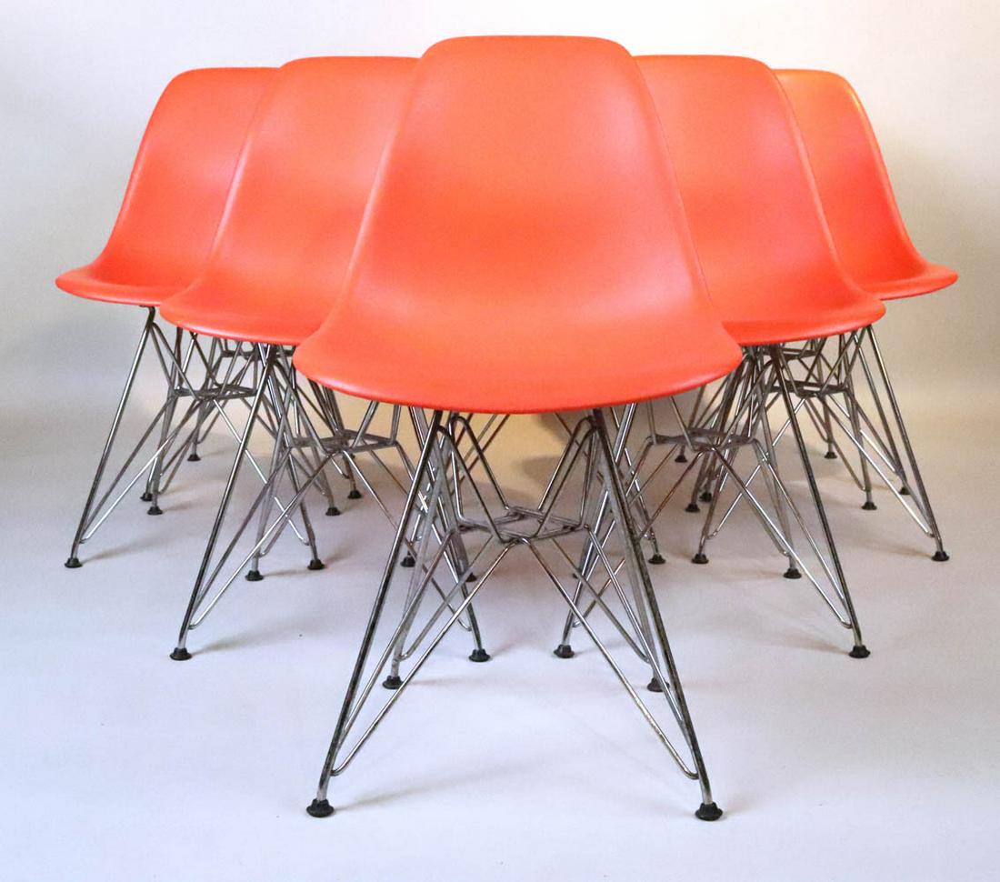 8 Red Herman Miller Charles Eames Office Chairs