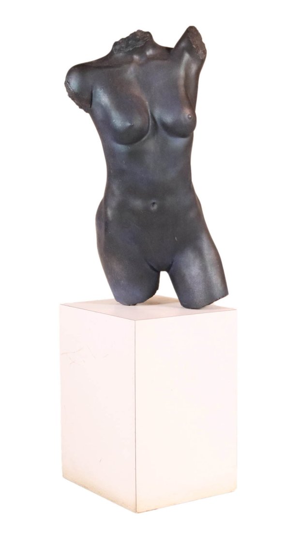 Carole Feuerman, Nude Torso: (American, b. 1945) 1998, signed, dated, and numbered 2/9 on verso, on later base Sculpture: appx. 32"h Overall: 54"h x 14-1/4"w x 17"d Provenance: Property from the Estates of David and Laura Finn, W
