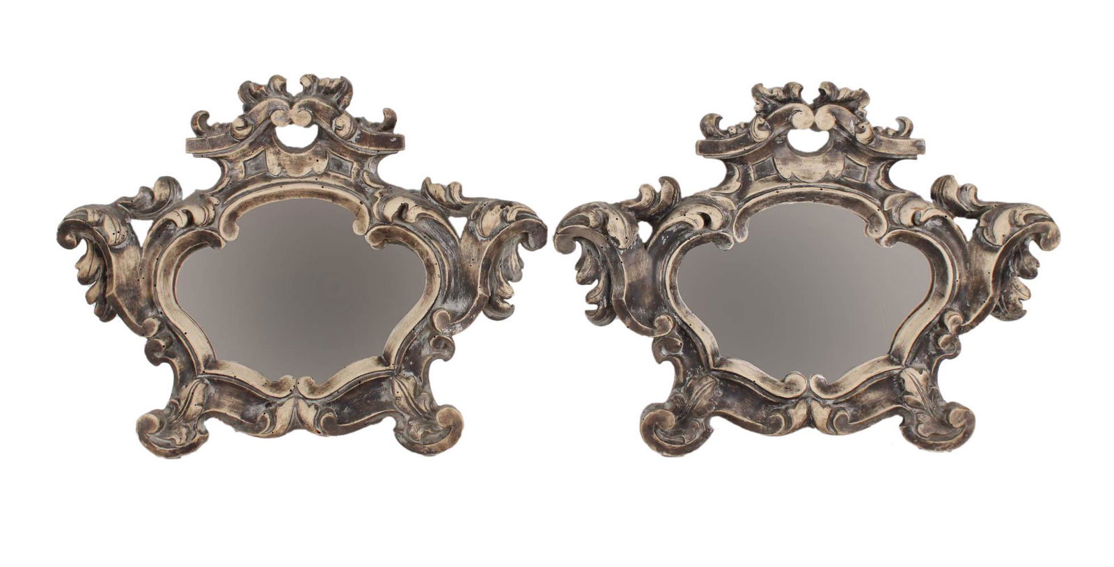 Pair of Painted and Carved Wood Wall Mirrors (1 of 7)
