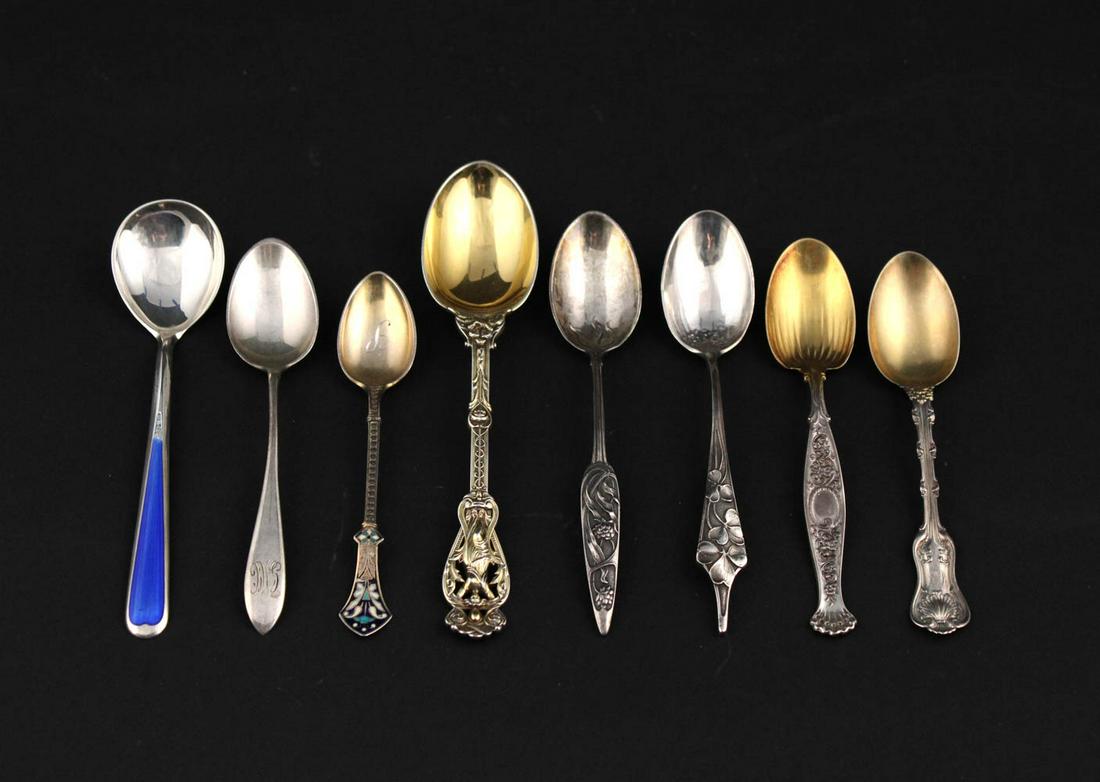Eleven English Sterling Silver Demi-Tasse Spoons (1 of 10)