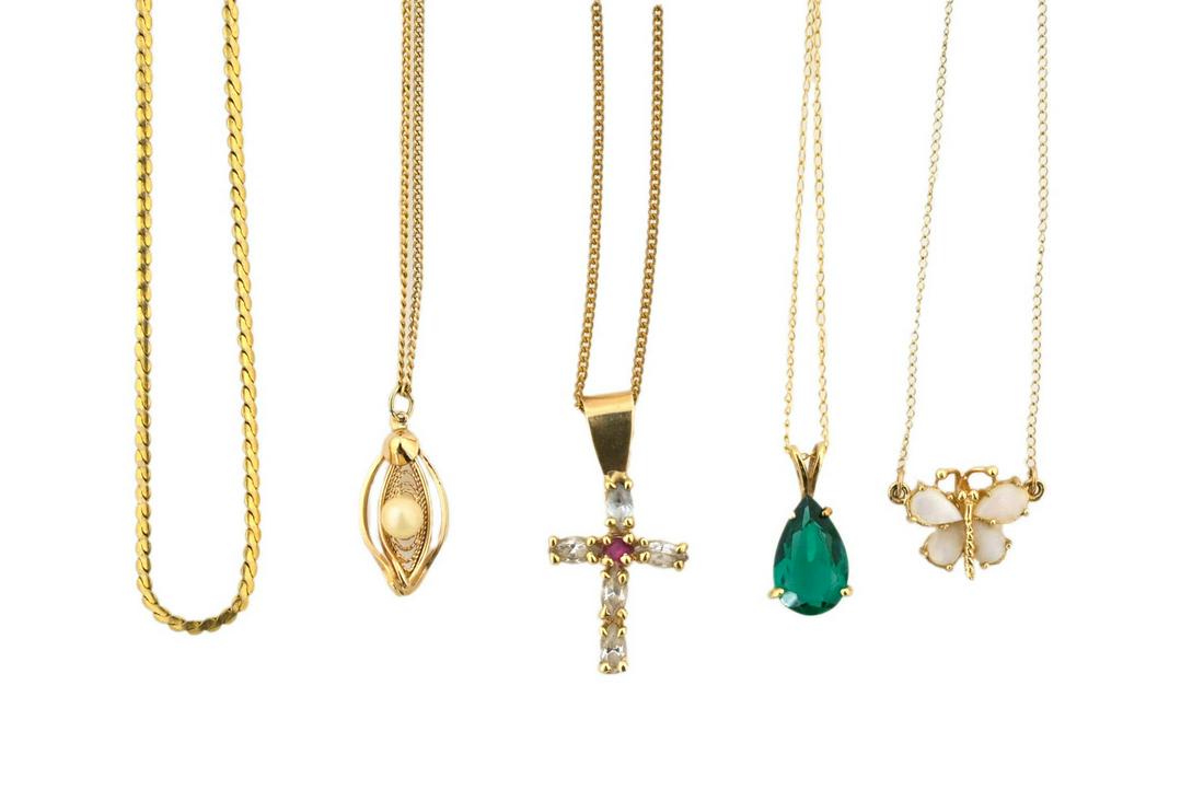 14K Yellow Gold and Opal Butterfly on Chain (1 of 15)