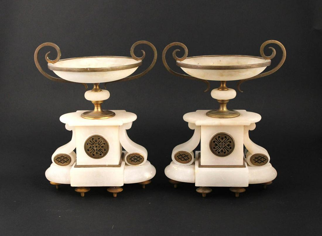 Pair of Neoclassical Style Marble Garnitures (1 of 5)