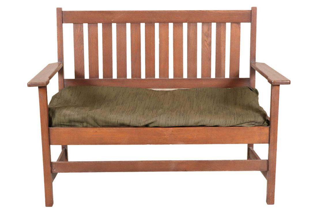 Stickley Brothers Oak Settee (1 of 10)