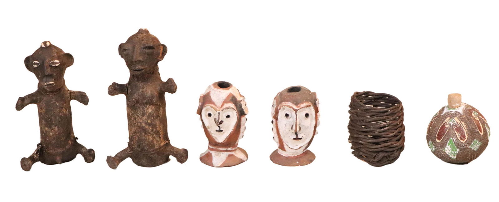 Two Pairs of Clay-Fired Tribal Figures (1 of 10)