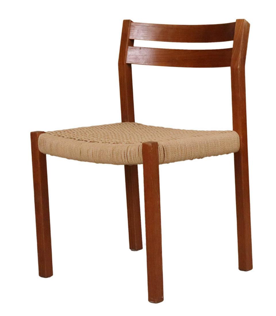 Danish Modern Oak and Rope Seat Side Chair (1 of 7)