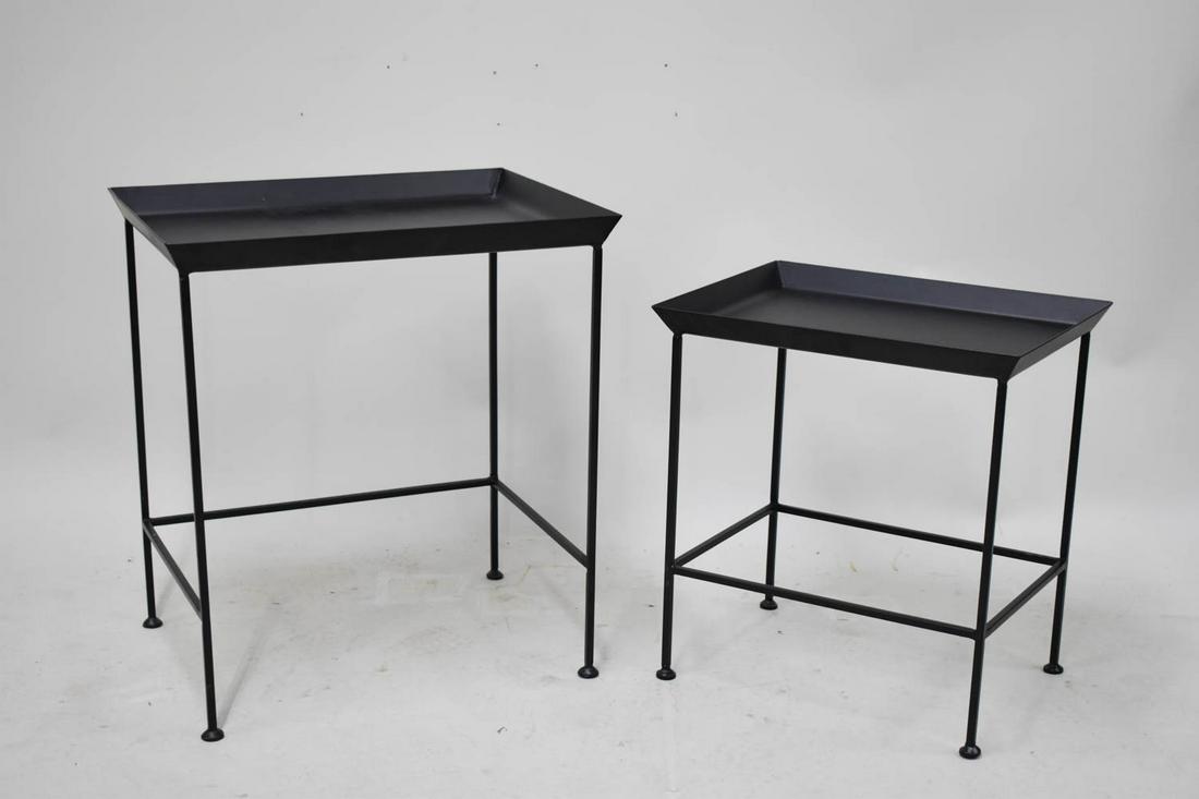 Two Iron Black Painted Occasional Tables (1 of 7)