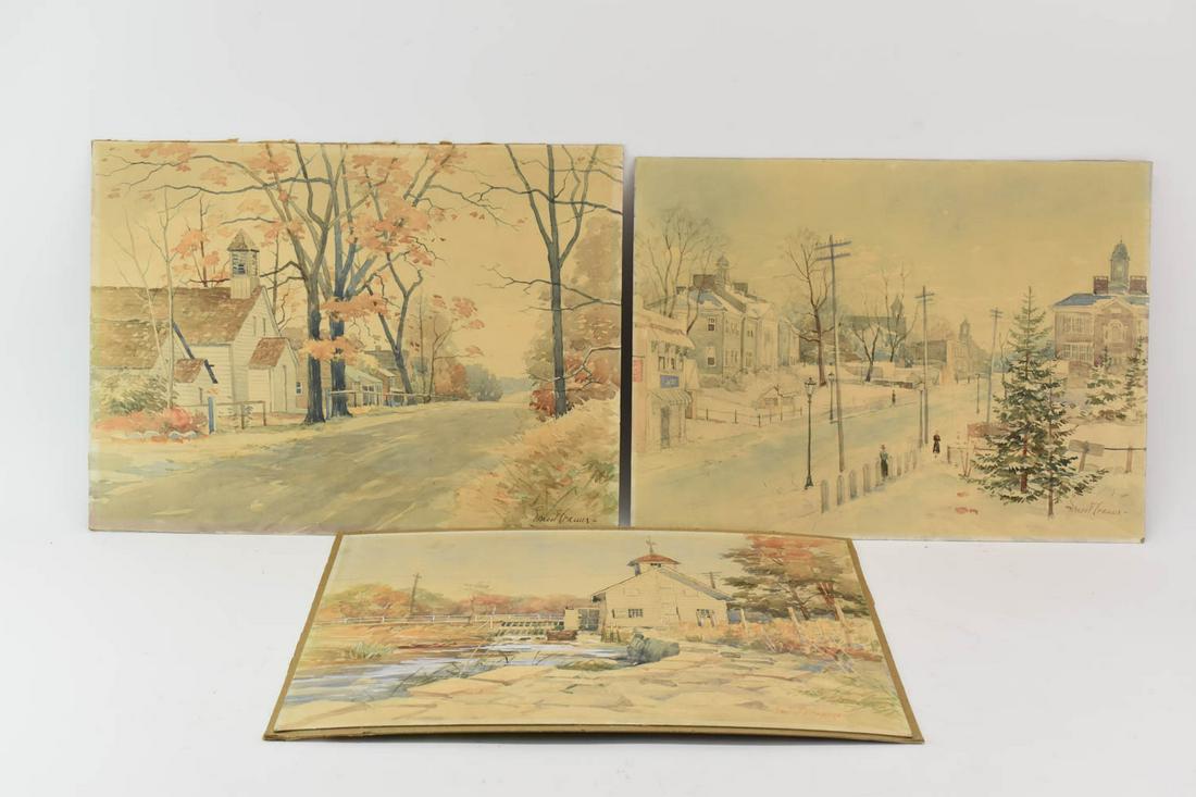 Ernest Cramer, Three Watercolors of Manhasset (1 of 12)