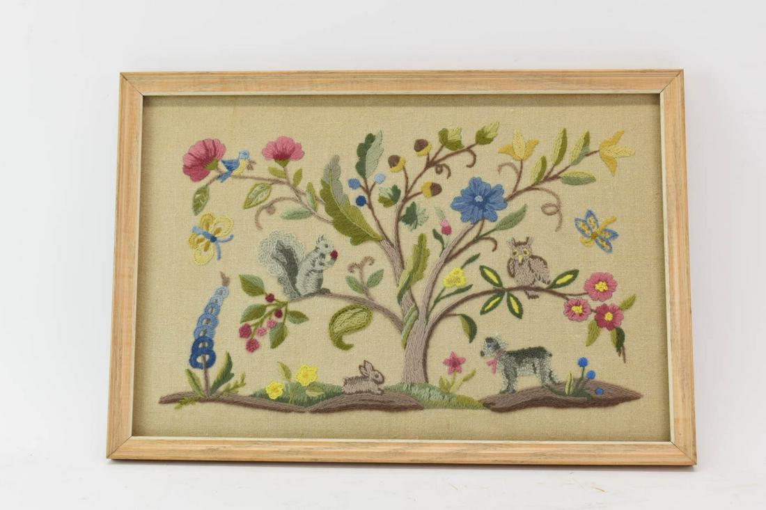 Crewel Work Tree and and Animal Scene (1 of 7)