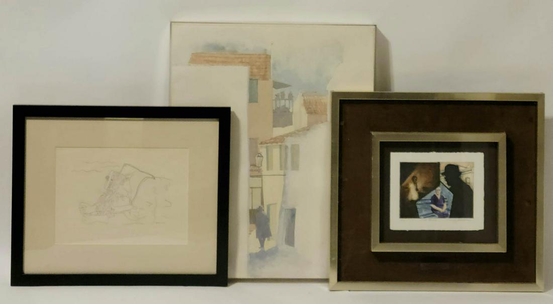 Three Framed Modern Art Prints with Lithograph (1 of 15)