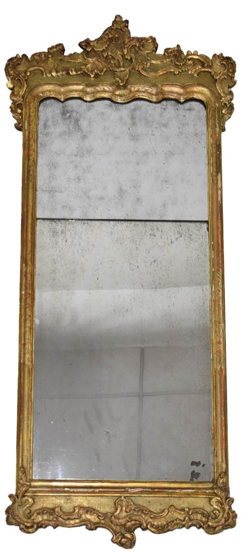 Antique Carved and Gilt Hanging Wall Mirror (1 of 13)