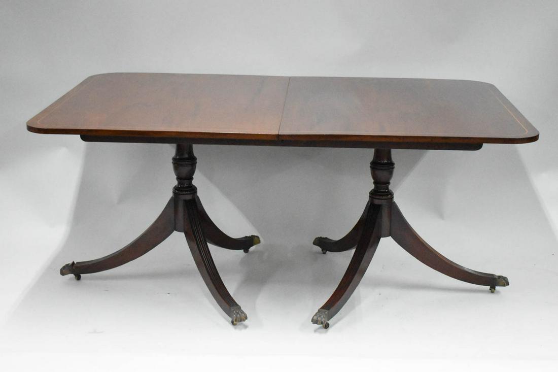 Duncan Phyfe Style Double Pedestal Dining Table (1 of 7)