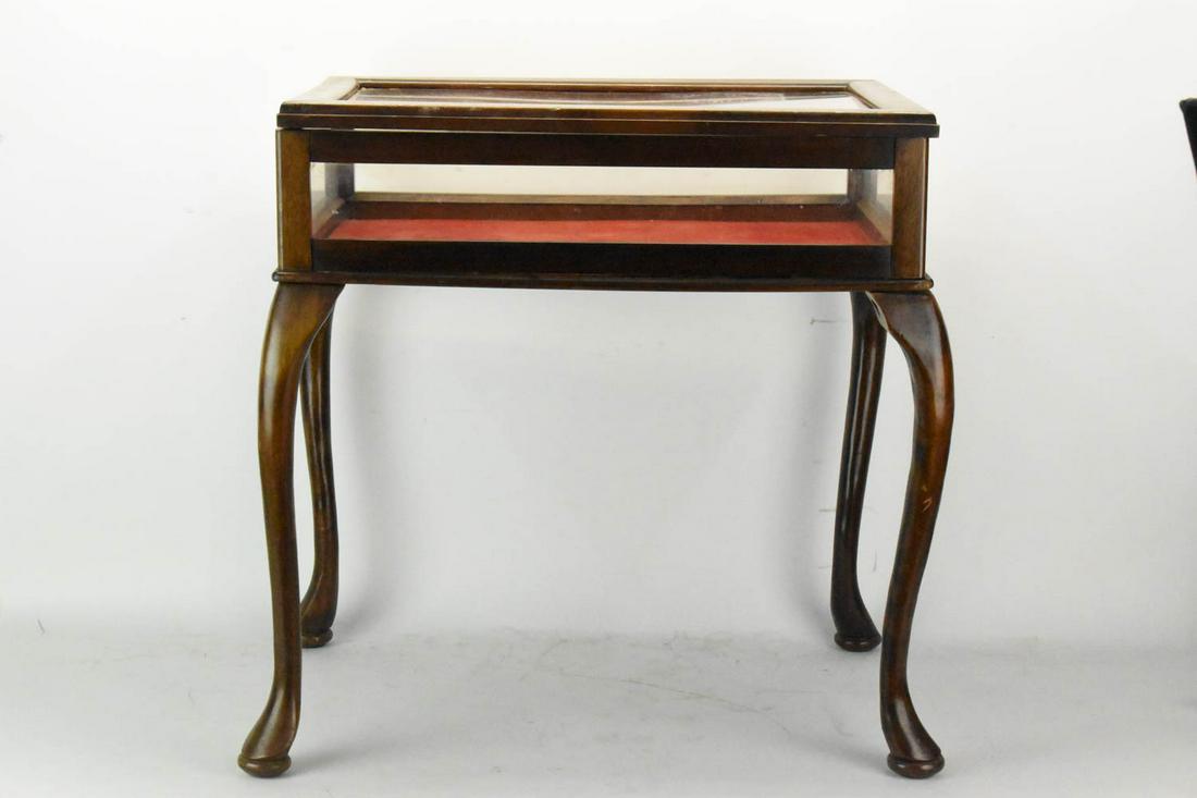 Mahogany Stained Curio Vitrine Table (1 of 9)