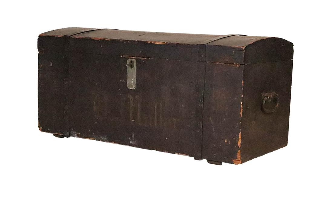 Black-Painted Dome-Top Blanket Chest (1 of 9)