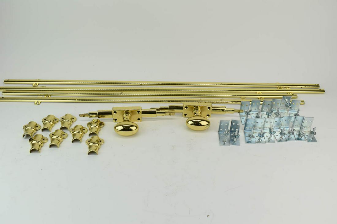 Group of Brass French Door Hardware: Group of Brass French Door Hardware Used condition.