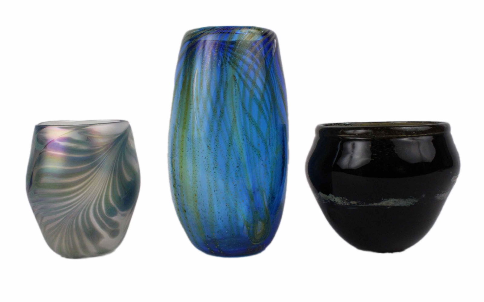Three Studio Blown Glass Vases (1 of 9)