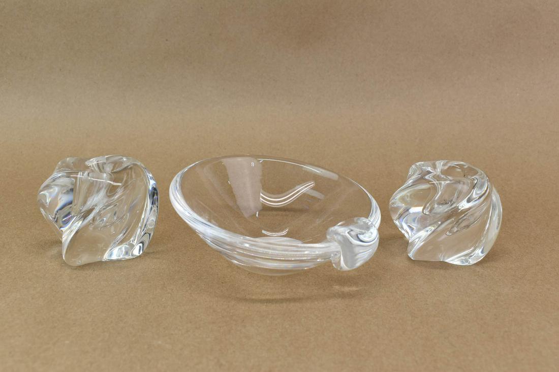 Steuben Ashtray & St Louis Glass Candlesticks (1 of 7)
