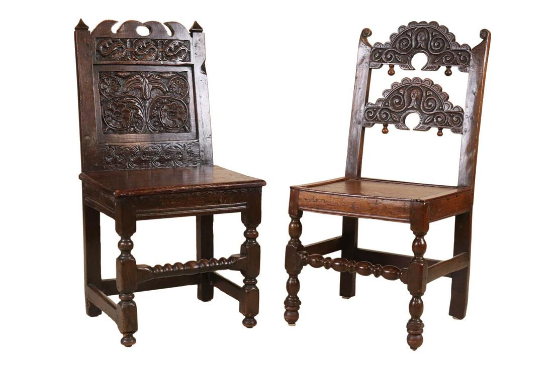 Two Baroque Carved Oak Side Chairs (1 of 13)