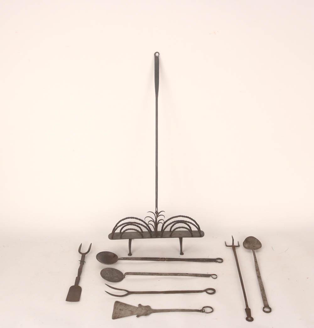Group of Assorted Wrought-Iron Kitchen Utensils (1 of 9)