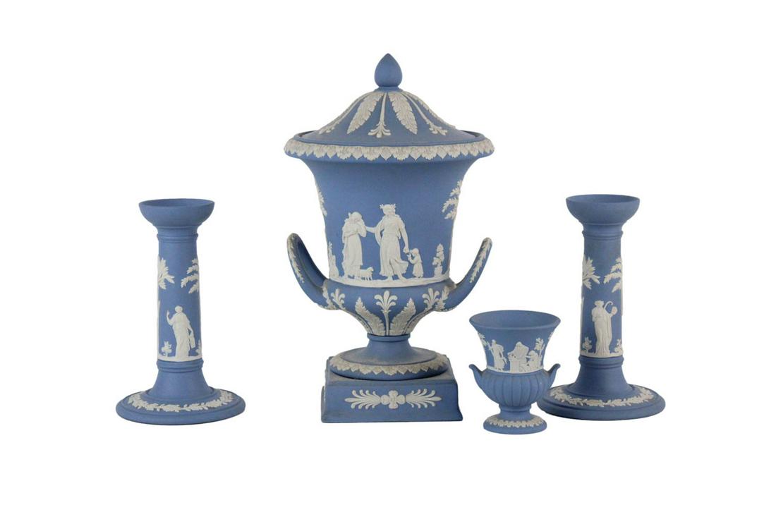 Four Wedgwood Blue Jasperware Table Articles (1 of 18)