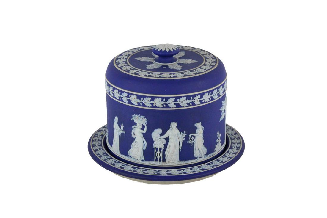 Wedgwood Blue Jasperware Cheese or Cake Dome (1 of 7)