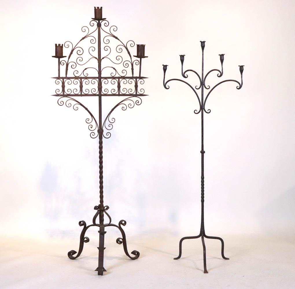 Two Jacobean Style Wrought-Iron Torcheres (1 of 10)