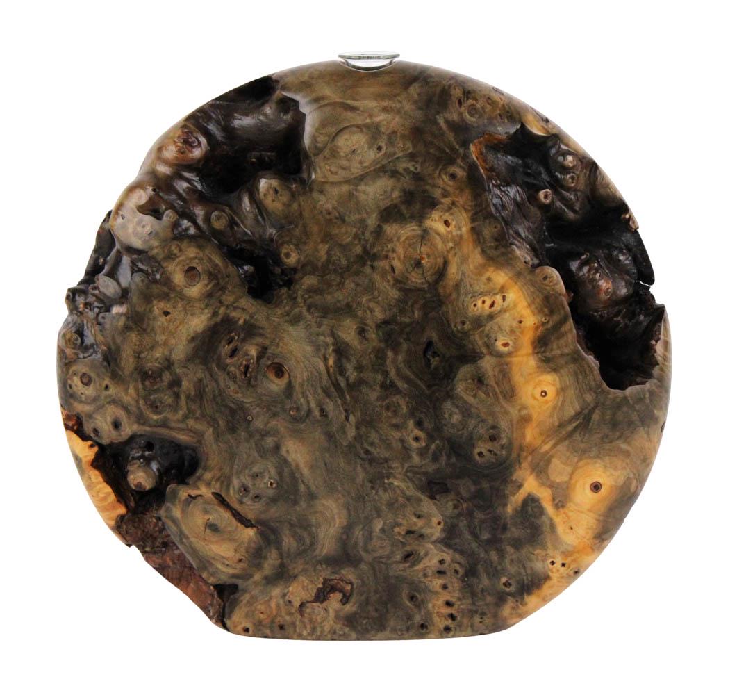 Warren Vienneau Buckeye Burlwood Vase: Signed "Warren Vienneau / Buckeye Burl" on underside of base Appx. 11"h x 11"dia