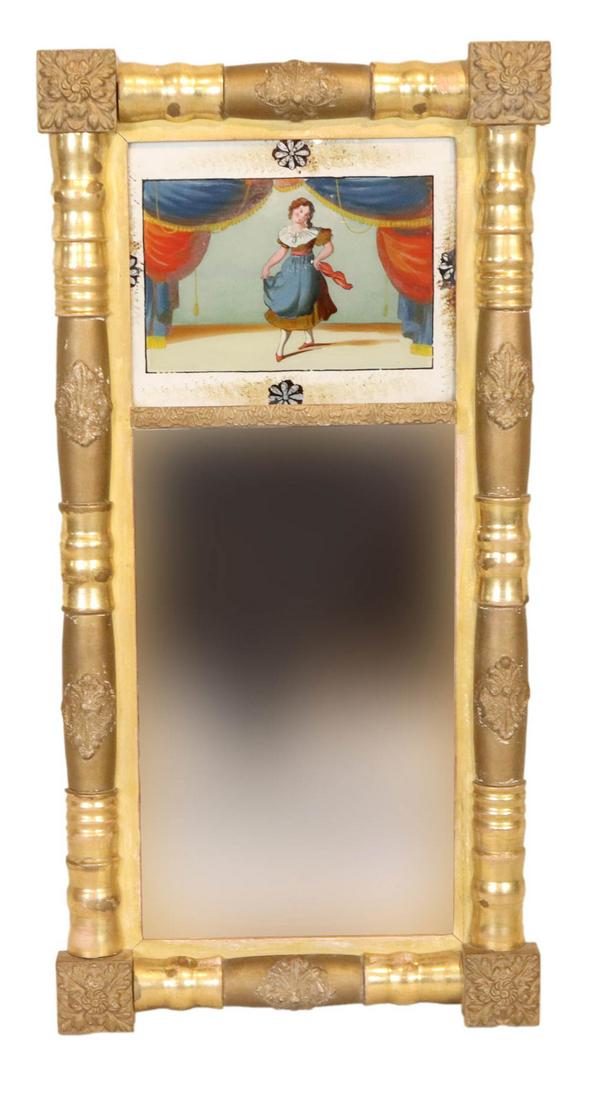 Classical Eglomise-Inset Giltwood Pier Mirror (1 of 11)