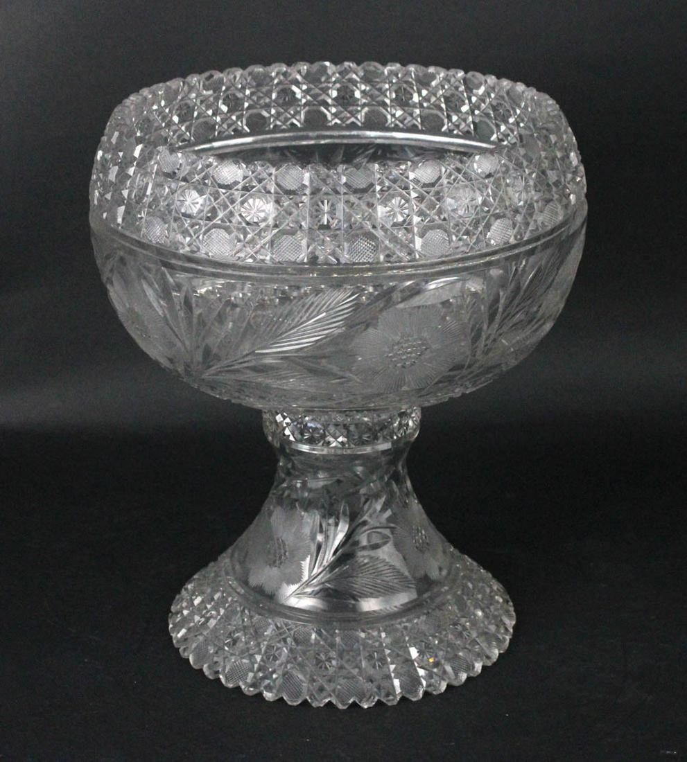 Large Cut Crystal Punchbowl on Stand (1 of 7)