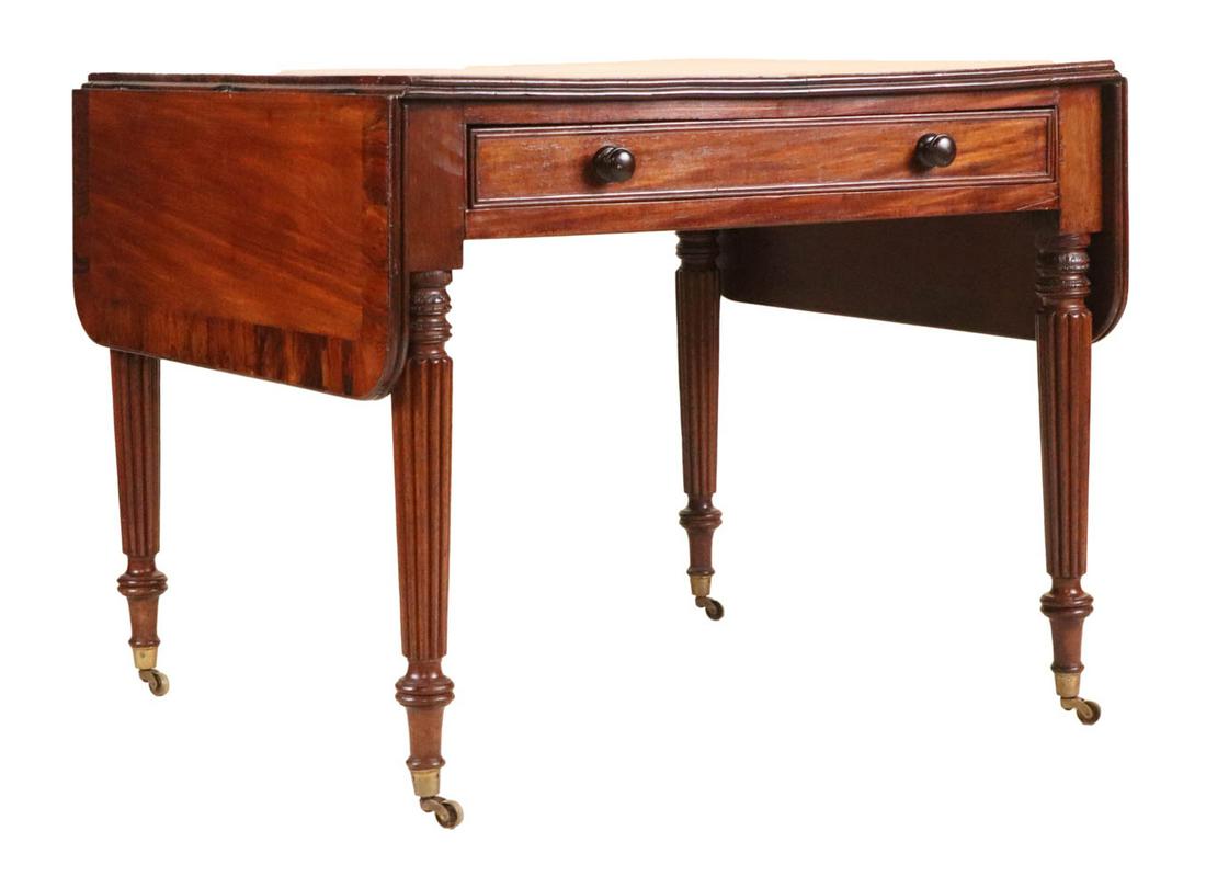 Regency Mahogany Drop-Leaf Library Table (1 of 12)