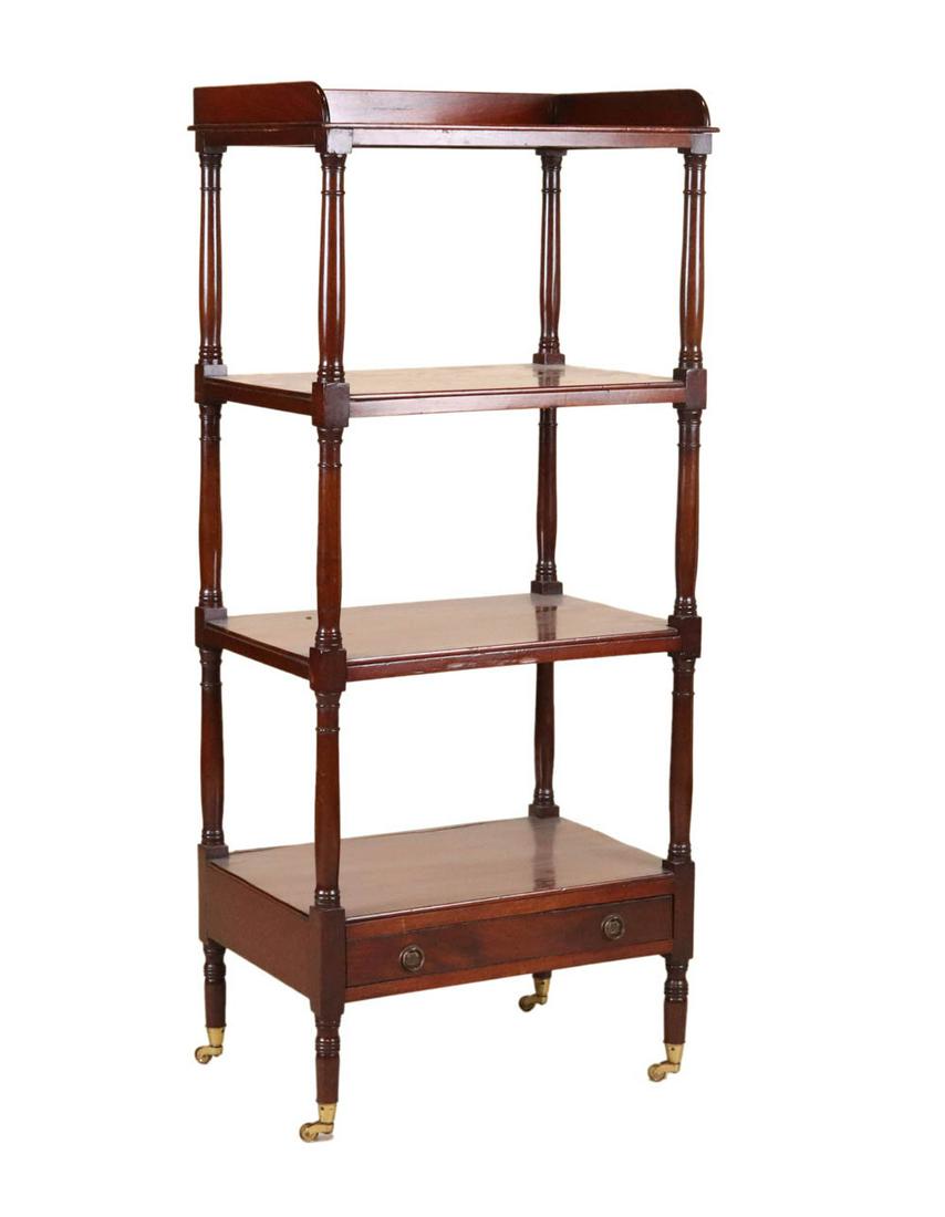 Regency Mahogany Four-Tier Etagere (1 of 7)